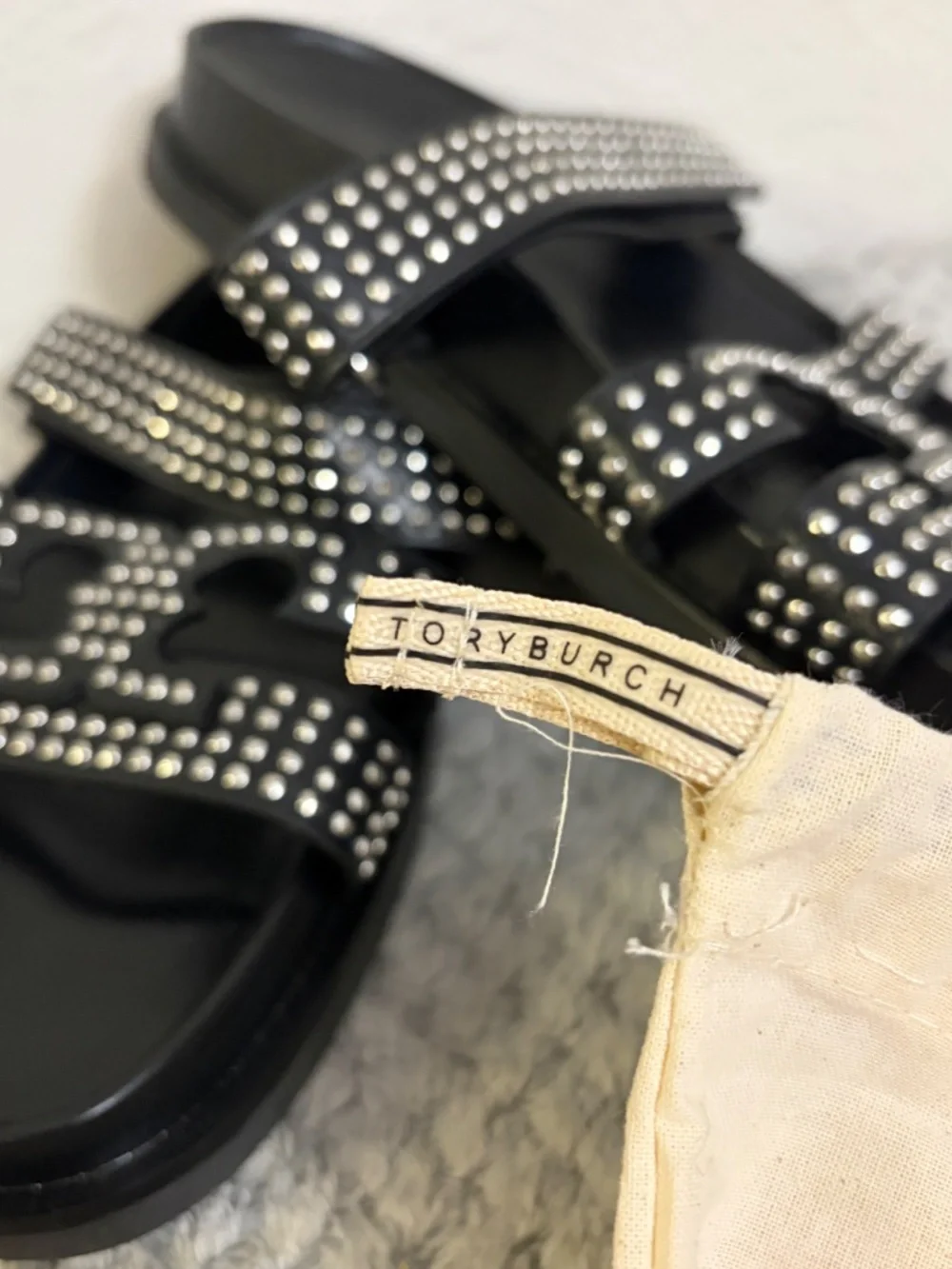 Tory Burch Black Studded Sandals